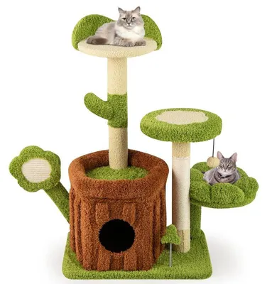 Productafbeelding van Kattenboom, drielaags ontwerp, duurzame constructie, legergroen