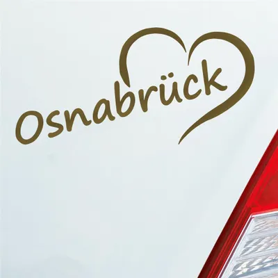 Produktbild von Auto Aufkleber Osnabrück Herz Stadt City Liebe Love Heimat 17x8 cm Gold Sticker Heckscheibenaufkleber