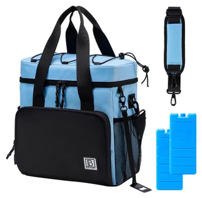 Produktbild von Brisby 4 Schicht isolierte Kühltasche - Mittagessen Tasche 15 Liter - Schwarz Blau