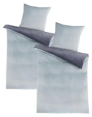 Produktbild von Cashmere Touch Wendebettwäsche 135x200 cm 4 tlg. mit Reißverschluss in Anthrazit Silber