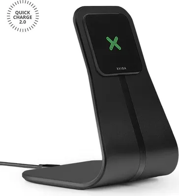 Zdjęcie produktu dla XVIDA Fast Charging Desk Stand - Ładowarka bezprzewodowa z uchwytem magnetycznym, aluminium (QC 2.0)