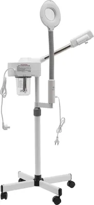 Produktbild von 2‑in‑1 Gesichtsdampfer & Lupenlampe - Ozon-Gesichtsdampfer + LED - 800 W - 5x - 680 ml - 30 Min - EU 220–240 V - Weiß
