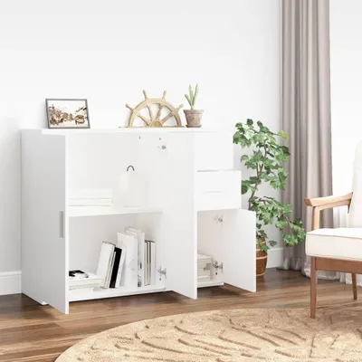Produktbild von "Winterschlussverkauf "Sideboard - praktischem Design - Wohnzimmerschrank - Kommde für Flur - Weiß 91x29,5x75 cm Holzwerkstoff NeuMöbel 1787676