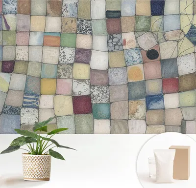 Produktbild von Fototapete  - 152x104 cm - Tapete - Wandtapete - Wandbilder  - Dekofolie - Tapete Folie - Wand - Dekoration - Wohnzimmer - Farbenfrohes Mosaik