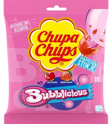 Produktbild von Chupa Chups Bubblicious Kaugummi Lutscher, 165 g – Fruchtiger Snack