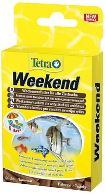 Produktbild von Tetra Weekend Fischfutter für Zierfische, Urlaubsfutter in Stäbchen, für bis zu 6 Tage, mit BioActive Formel, 10 Stück