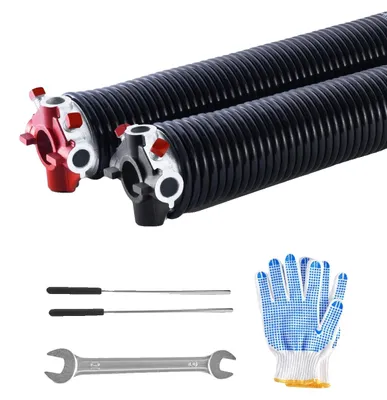 Image de Ressort de torsion de porte de garage VEVOR (φ6,35 x φ50,8 x 787 mm) 16000 cycles, revêtement noir, pour remplacement, ressort de porte de garage