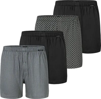 Produktbild von Schiesser 4er Pack Singel-Jersey Boxershorts Eingriff mit Knopf, Hochwertige Single-Jersey Qualität, Wunderbar weiches Material