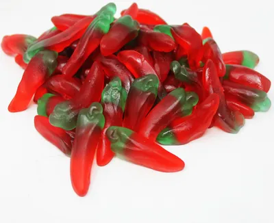 Produktbild von Fruchtgummi Hot Chili Peppers Schoten fruchtig süß Größe L 1000g