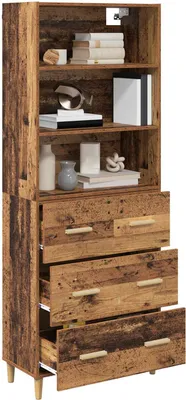 Obrázek produktu pro vidaXL Highboard old wood 69,5 x 32,5 x 180 cm materiál na bázi dřeva