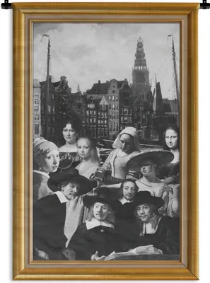 Produktbild von MuchoWow® Wandteppich Wandbehang Kunst - Maler - Liste - Gold 60x90 cm Tapisserie Dekoration Wandtuch - Foto-Teppich - Abwaschbar