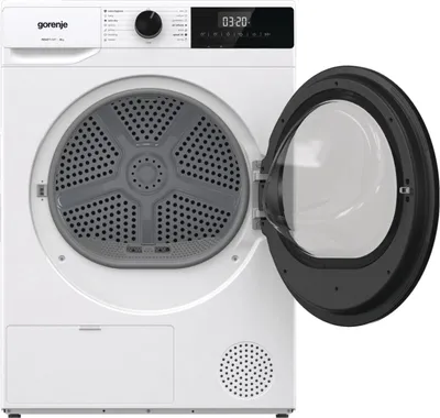 Zdjęcie produktu dla Gorenje DHNE82, Wolnostojący, Od przodu, Pompa grzewcza, Biały, Przyciski, Obrotowy, Prawy