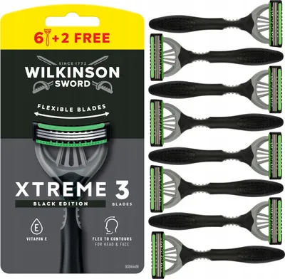Zdjęcie produktu dla Wilkin XTREME3 BLACK MASZYNKA do golenia 6+2 ostrza