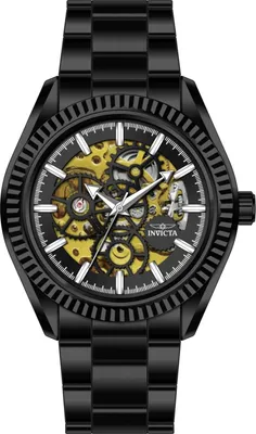 Produktbild von Invicta Objet D Art 69754 Herren Uhr - Automatisches Uhrwerk - Edelstahl mit schwarzem Zifferblatt - 43 mm
