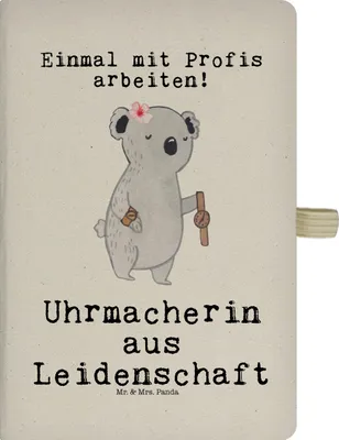 Produktbild von Mr. & Mrs. Panda Adressbuch Uhrmacherin Leidenschaft - Transparent - Geschenk, Tagebuch, Kladde, Schreibheft, notizbuch, Journal