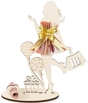 Produktbild von Holz-Geldgeschenk für den 18. Geburtstag von Mädchen