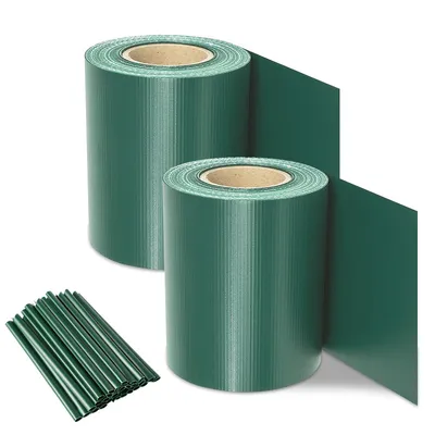 Obrázek produktu pro TolleTour ochranné pásy na ploty neprůhledná silná PVC oboustranná fólie na ochranu před sluncem 2 role á 50m x 19cm zelená
