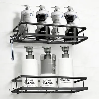 Imagen del producto de Estantes adhesivos para ducha, 2 unidades, color , sin necesidad de taladrar, para organizar el baño