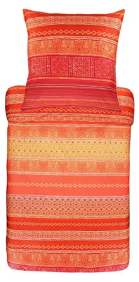 Sprei rot 220x255 cm 100% Baumwolle gestreift