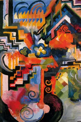 Obrázok produktu pre August Macke Art Print Obraz - Farebná kompozícia, 1912 (120 x 80 cm)