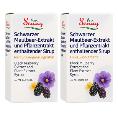 Image de Senay Karadut Sirop 2 pièces (2x30g) - Mûre noire & herbes - Booster immunitaire naturel - HALAL - Goût délicieux