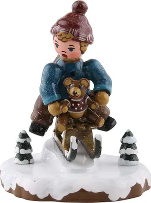 Produktbild von Winterkinder Schlittenfahrer (7cm) von Hubrig Volkskunst