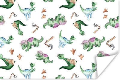 Produktbild von MuchoWow® Poster Dinosaurier - Muster - Kinderzimmer - Jungen - Mädchen - Kinder 30x20 cm - Plakate - Print