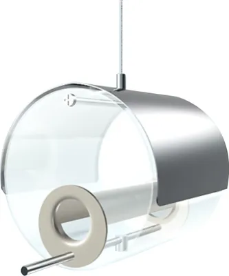 Immagine prodotto di MeLiTec mangiatoia per uccelli in acciaio inox VH09, appesa, rotonda 14 cm, argento : Appeso : Acciaio inox opaco Finitura: Acciaio inox opaco Stile: Appeso