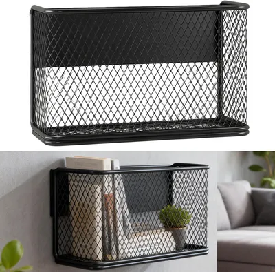 Produktbild von Magnetische Küchenorganizer mit Körben, Küchenrollenhalter, magnetisches Regal, weiß, für Küche und Büro