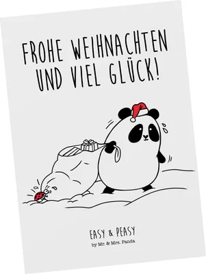 Produktbild von Mr. & Mrs. Panda Postkarte Panda Weihnachten - Weiß - Geschenk, Ansichtskarten, Ansichtskarte, Postkarten, Grußkarte, bildkarte