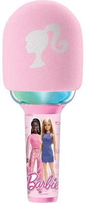 Image de Lexibook Microphone Karaoke Barbie, Bluetooth Sans Fil, Rechargeable USB-C, 3 Modes et 4 Effets Vocaux