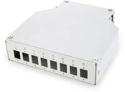Produktbild von DIGITUS Hutschienen Spleißbox für 8 LC/DX Kupplungen