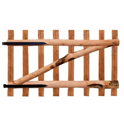 Image de vidaXL Portail de clôture à un vantail Bois de noisetier imprégné 100×60 cm