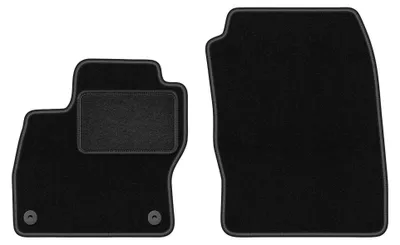 Zdjęcie produktu dla Dywaniki samochodowe welurowe przednie do: Ford Focus MK3 (2010-2018, hatchback, sedan, kombi) czarne, dopasowane