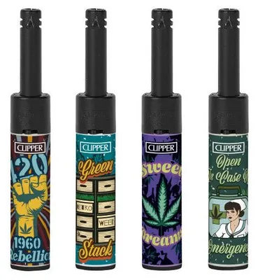 Produktbild von Clipper Mini Stabfeuerzeuge Retro, 4 Stück