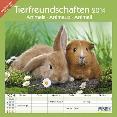Produktbild von Tierfreundschaften - Familientimer 2014/Broschürenkalender