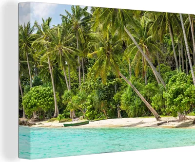 Obrázek produktu pro OneMillionCanvasses® Malba na plátně Nástěnná malba na plátně - Palma - Moře - Tropické - 150x100cm
