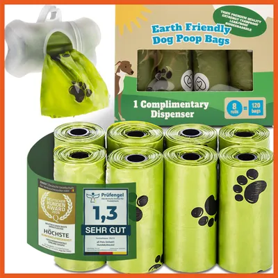 Immagine prodotto di Set di sacchetti per le deiezioni canine - 8 rotoli + 1 dispenser