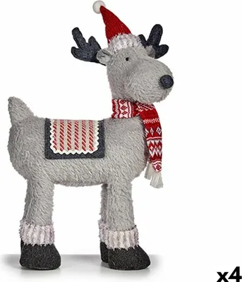 Zdjęcie produktu dla Figurka świąteczna renifera czerwono-szara 22 x 47 x 45 cm (4 szt.)