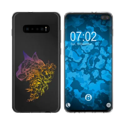 Produktbild von PhoneNatic Case kompatibel mit Samsung Galaxy S10 Silikon-Hülle Floral Katze M2-3