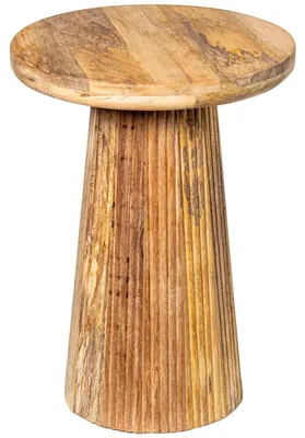 Runder Beistelltisch aus Holz, 40 x 40 x 55 cm, Natur