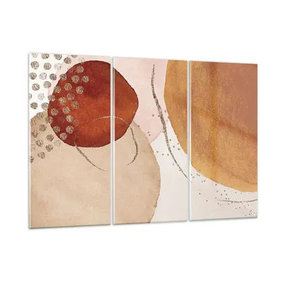 Produktbild von Bilder auf glas - 3 Teile - Orange Abstraktion Flecken - 165x110cm - Glasbilder - Wandbilder - Bilder - Wanddekoration aus Glas - Glas Bilder - Wandbild auf Glas - GCE165x110-4696