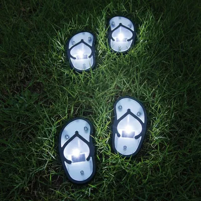 Obrázok produktu pre GLOBIZ Zapichovacia solárna lampa – šľapiek – studená biela – 12,7 x 8,5 cm