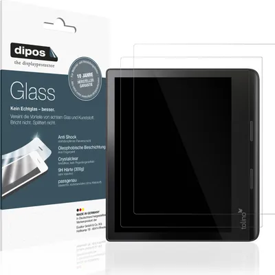 Produktbild von 2x Schutzfolie für Tolino Epos 3 e-Book Reader - Anti-Shock 9H Folie dipos Glass Kunststoffglas