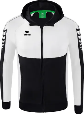 Produktbild von Erima Herren Six Wings Trainingsjacke mit Kapuze, schwarz/weiß, Größe L