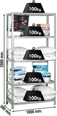 Obrázek produktu pro Kovové regály COMFORT PLUS 5/300 CINZA