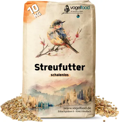 Produktbild von 10 kg Streufutter *SCHALENLOS* Vogelfutter für Wildvögel Winterstreu Ganzjahresfutter
