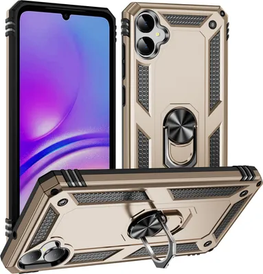 Image de Étui pour Samsung Galaxy A05 étui de protection militaire double couche avec support d'anneau et support Or