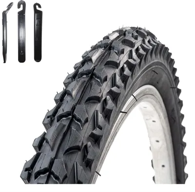 Produktbild von 1 x Roverstone 26" Fahrradreifen Fahrradmantel schwarz 57-559 (26x2,125) inkl. 3 Reifenheber