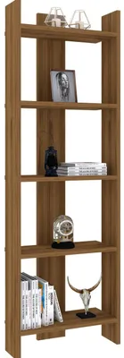 Produktbild von Bücherregal aus Holz "Virba" - 52 x 22 x 149 cm - Walnussholz